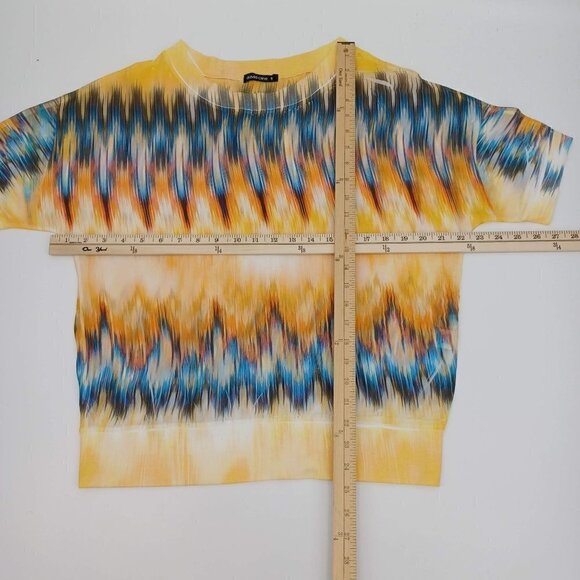 David Cline Chevron Print Dolman Sleeve Boxy Top Women's S Artsy Art To Wear - Picture 8 of 10